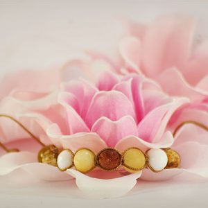 Grivna Shambala s estestveni kamyni - slunchev kamuk - avanturin, ahat, jult-nefrit