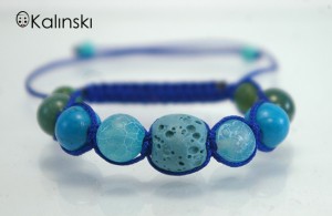 Момчешка гривна Шамбала с Вулканична лава