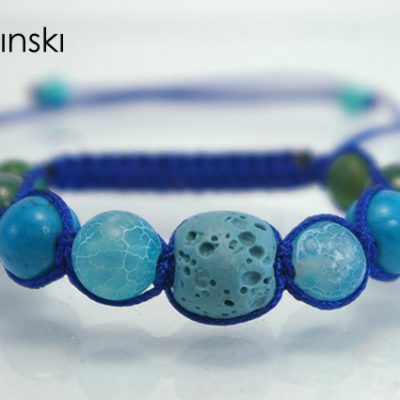 Момчешка гривна Шамбала с Вулканична лава
